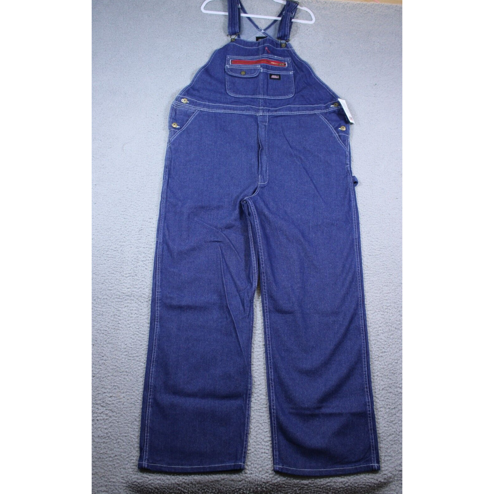 Dickies Overalls Mens 2XL XXL Blue Denim Bib Overall Carpenter Workwear Durable